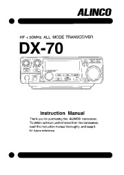Alinco DX-70 HF 50 FM Radio Instruction Owners Manual page 1