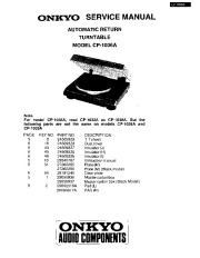 Onkyo CP-1033A CP-1036A Automatic Return Turntable Service Manual User Guide page 1