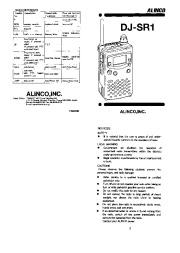 Alinco DJ-SR1 VHF UHF FM Radio Instruction Owners Manual page 1