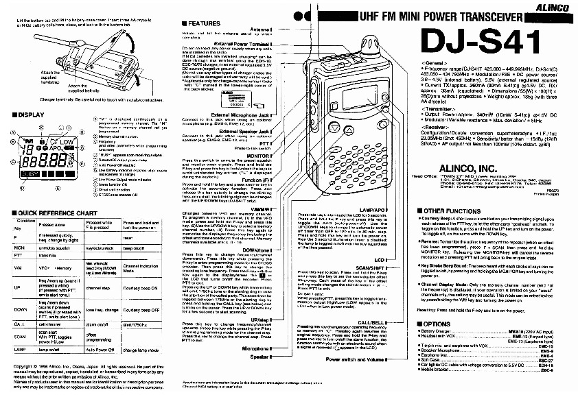 Радиостанции alinco dj s41t инструкция